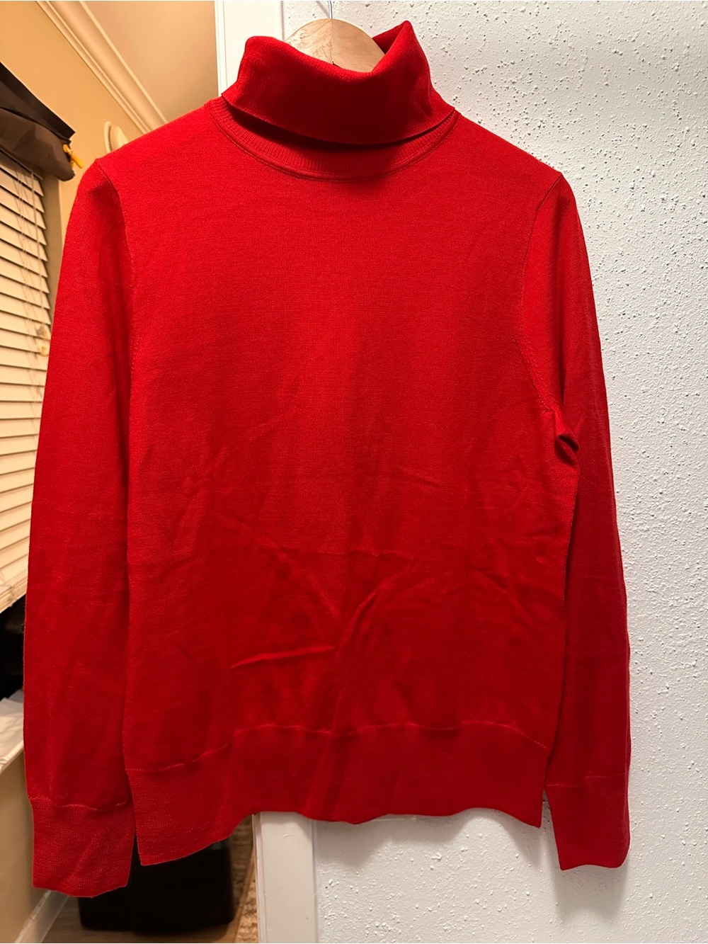 J.Crew Women's Red 100% Merino Wool Turtleneck Sweater Size XL